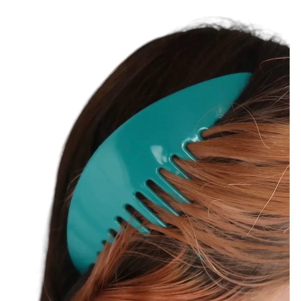 Vintage 80s Wings Teal Green Hair Cincher Clip Banana Comb Set